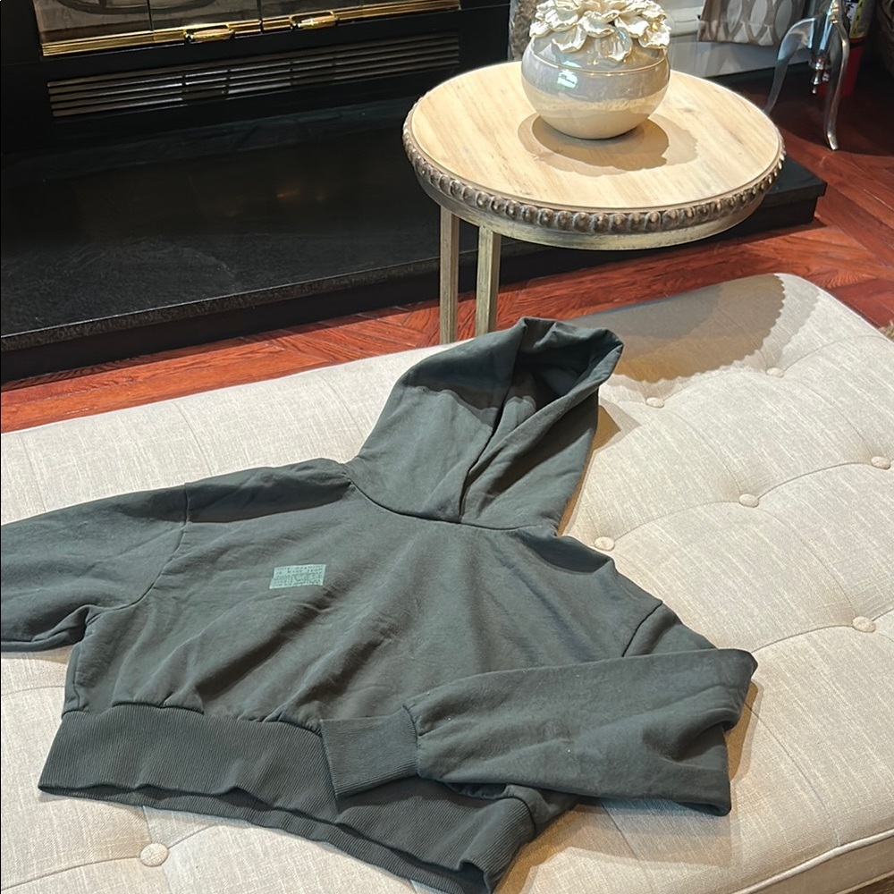 Noize Forest Green Recycled Bottle Cropped Hoodie Size XS